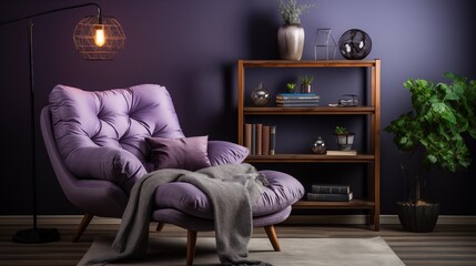 Purple and Silver Reading Nook
