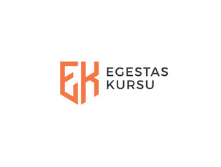 EK. Monogram of Two letters E and K. Luxury, simple, minimal and elegant EK logo design. Vector illustration template.
