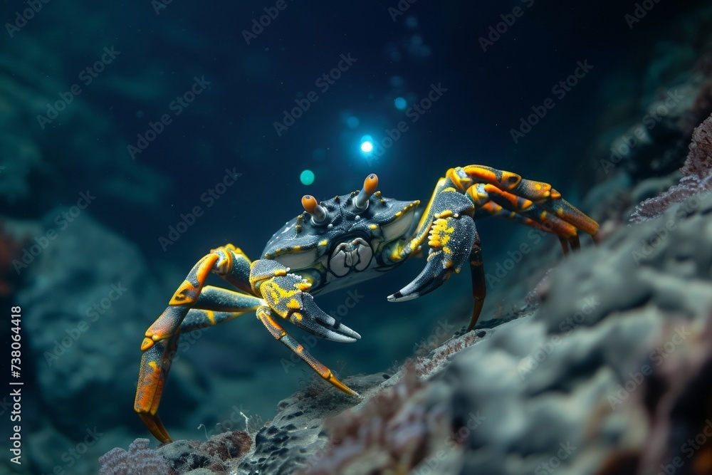 Wall mural deep underwater exploration of ai controlled creatures developed using rag technology