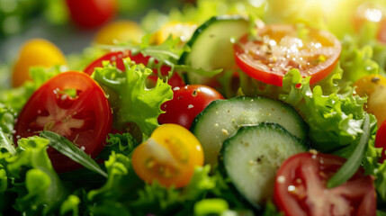 Fresh vegetable salad background healthy green salad