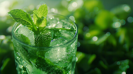 Fresh mint iced drink juice refreshing soft drink