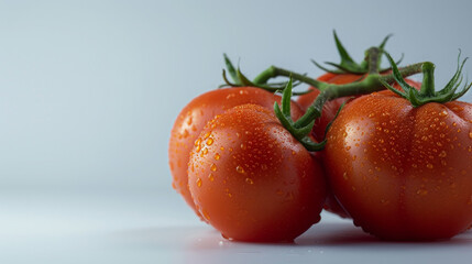 Fresh tomatoes with water drops background