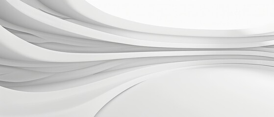 Abstract White Waves on Clean Background