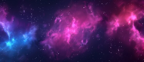 a purple and blue space filled with stars and a pink and blue sky filled with pink and blue clouds and stars. - obrazy, fototapety, plakaty