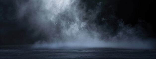 Mysterious Fog Rolling Over Dark Surface