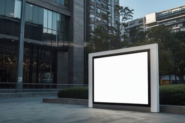 Fototapeta premium display blank billboard on the public place