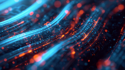 Glowing data cables transferring information background
