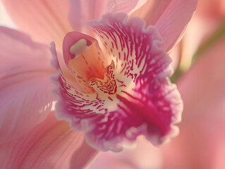 A pink orchid close up photo. High quality - Powered by Adobe