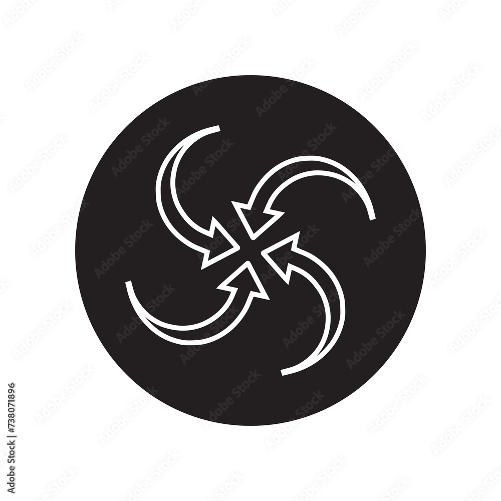 Poster inward arrow icon vector. four arrows logo design. arrow pointing center vector icon illustration in