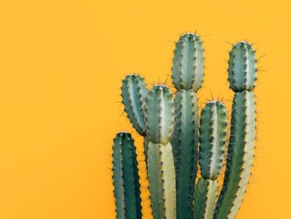 Cactus plant on yellow background