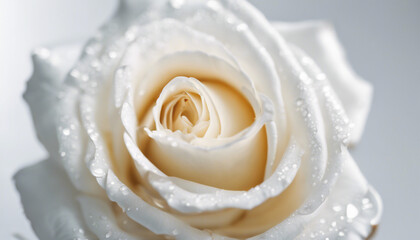 white rose, isolated white background, copy space for text


