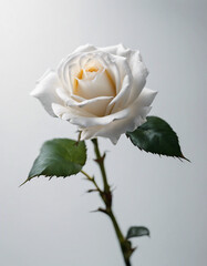 white rose, isolated white background, copy space for text
