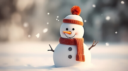 Sweet smile of Christmas snowman