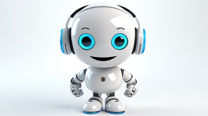 Customer support service 3d Chatbot. Neural network, robots technology. Chat Bot answer user