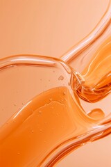macro photo of texture transparent gel, orange background, minimalism