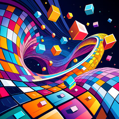 abstract line background geometric futuristic colorful beautiful amazing unreal bright figurative art vector illustration