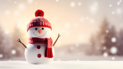 Fototapeta premium Sweet smile of Christmas snowman