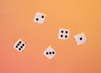 Dominoes. Concept of sport play and fun teamwork.