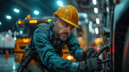 Close-up of a mechanic's fuel tank