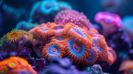 Close Up Colorful Coral Reef, beautiful sea coral,