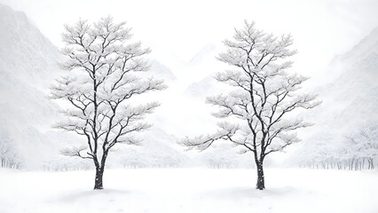 trees in snow