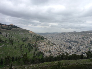 View of the city of Nablus Israel
