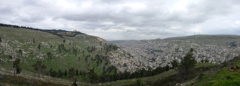 View of the city of Nablus Israel
