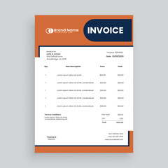 Creative and modern invoice template Vector design for your business