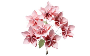 A Bunch of Pink Paper Flowers. A vibrant collection of pink paper flowers arranged. Isolated on a Transparent Background PNG.