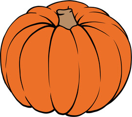 Autumn Pumpkin Flat Illustration