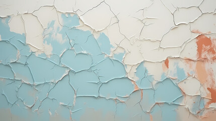 Obraz premium Old wall texture background, damaged cracked plaster and light paint