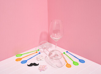 Cheerful party friends. Birthday decoration.