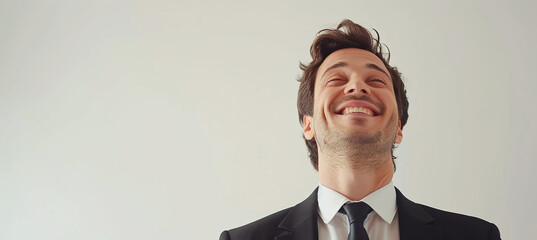 Businessman man happy smile whith white background