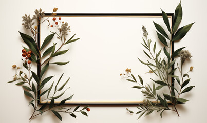 floral framing border mock-up invitation card elegant design
