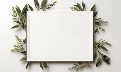 floral framing border mock-up invitation card elegant design