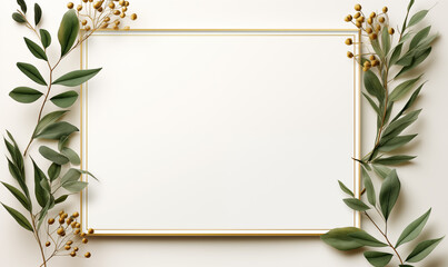 floral framing border mock-up invitation card elegant design