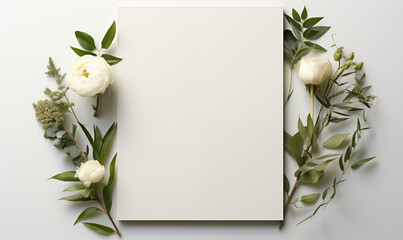 floral framing border mock-up invitation card elegant design