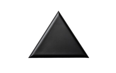 Black Triangle Shaped Object. A black triangle shaped object occupies the center. Isolated on a Transparent Background PNG.