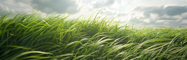 Obraz na płótnie Canvas field go decorative grass on a windy day 