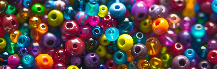 close up of multi color round beads for making jewelry 
