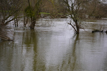 Flooding of the Leine River near Hanover from the end of 2023 to February 2024.