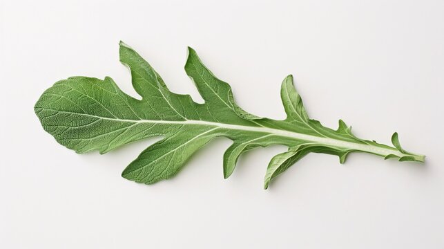 Green rocket leaf isolated on white background.