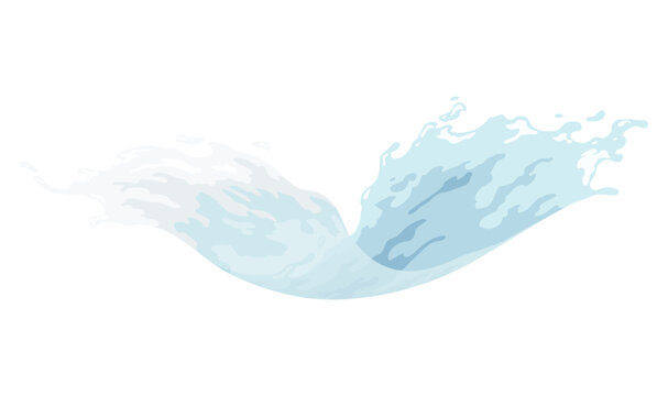 recommend clip art: Water wave splash, dynamic motion element. Aqua liquid, hydration ad. Blue water wave swirl splash. Vector cartoon illustration