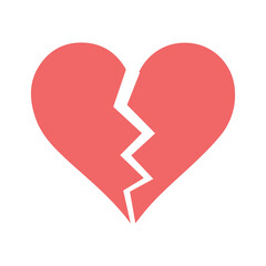 Broken heart icon. Isolated vector design.