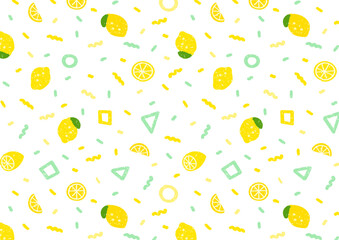 手描きの幾何学パターン レモン