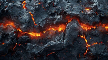 Burning coals close up. Hot coals texture background.