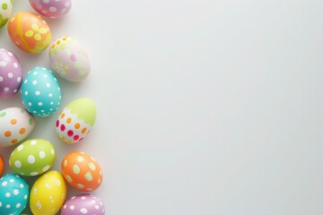 Fototapeta na wymiar a bunch of colorful easter eggs on a white background