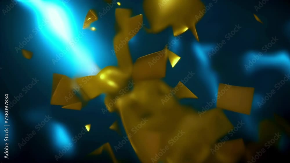 Poster golden glow of cosmic dust on a plain background. concept: template or screensaver with abstract vis
