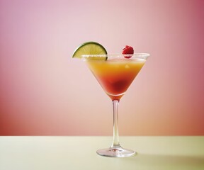 refreshing summer colorful cocktail drink advertisement menu banner, created using AI generative technology