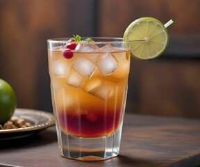 refreshing summer colorful cocktail drink advertisement menu banner, created using AI generative technology